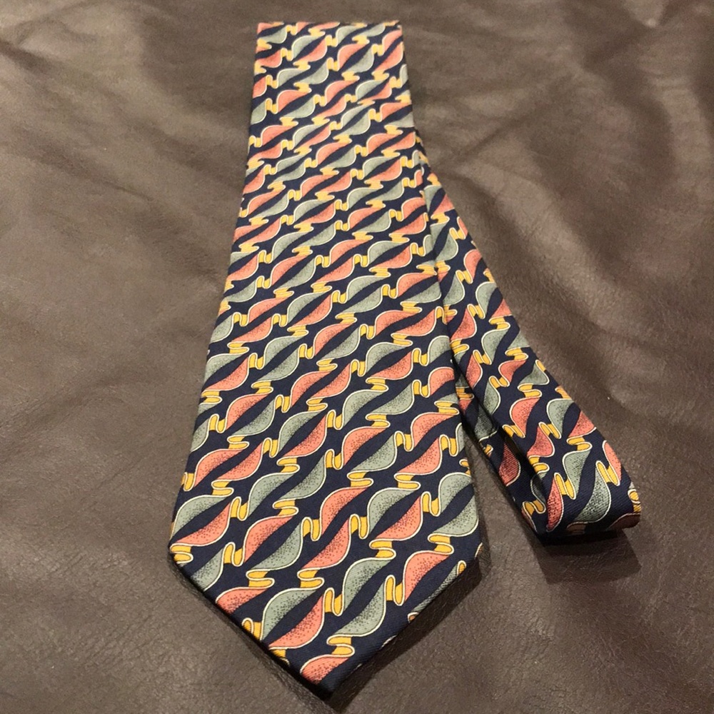 Bottega Veneta VTG pastel geometric print silk tie
